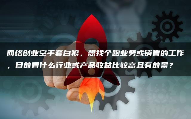 网络创业空手套白狼，想找个跑业务或销售的工作，目前看什么行业或产品收益比较高且有前景？