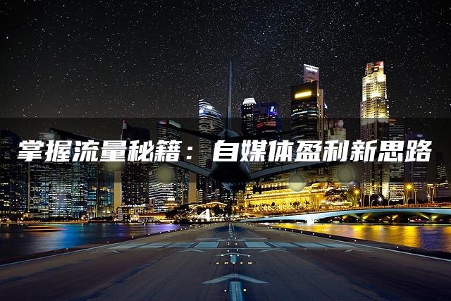 掌握流量秘籍:自媒体盈利新思路 掌握流量秘籍:自媒体盈利新思路
